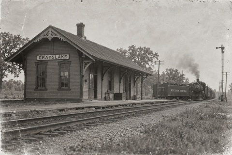 Grayslake station, Wisconsin Central Railroad, shortly after the 1886 opening